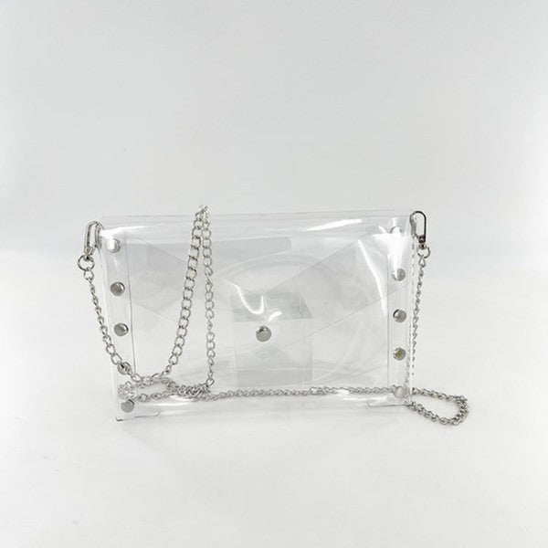 Clear Companion Cross Body And Clutch Bag - Silver