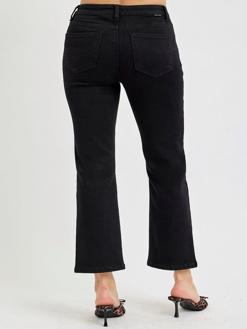 Risen High Rise Straight Jeans - Black