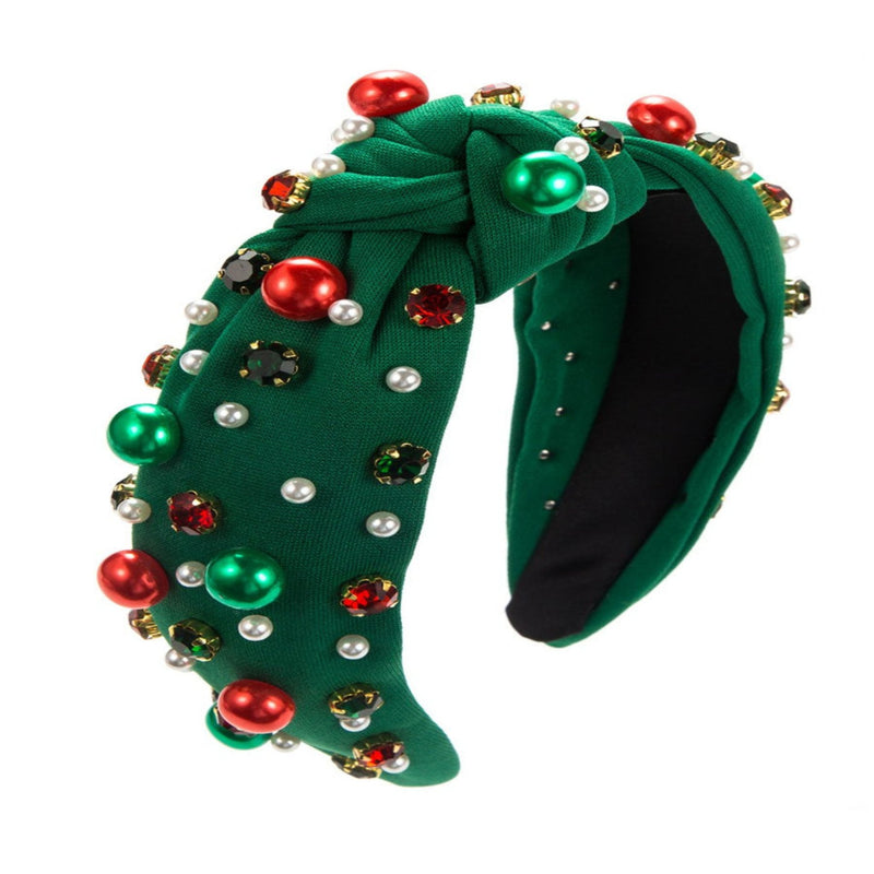 Christmas Pearl Headband - Green