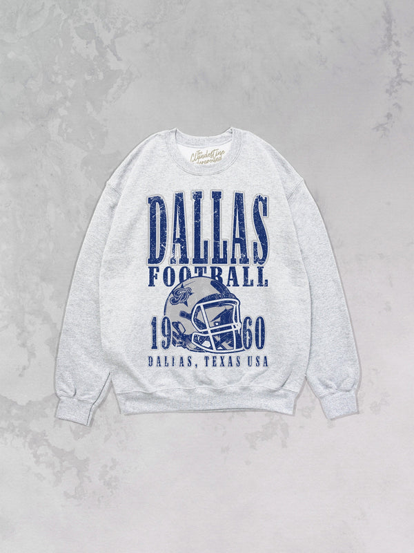 90's Vintage Dallas Football Oversized Sweatshirt - Ash Gray