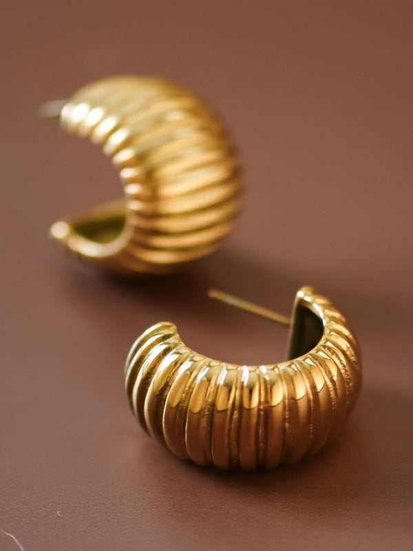 Sculptural Hoops - Gold