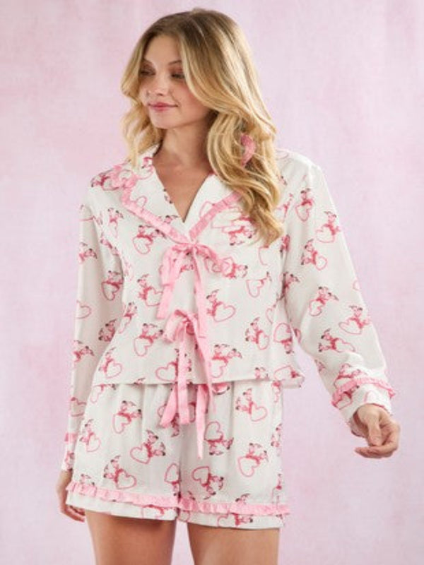 Heart To Heart Hoedown Pajamas - Pink/White