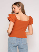 Make It Easy Knit Sweater Top - Orange