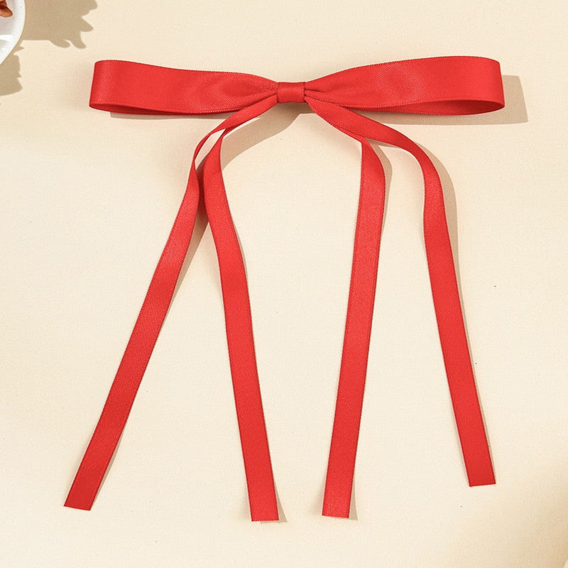 Bow Ribbon Hair Clip - Red