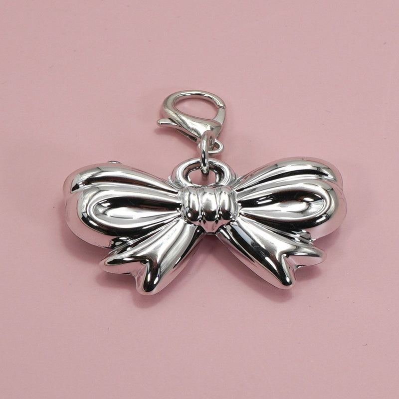 Classic Silver Bow Shoe Charm - Silver