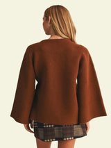 The Effortless Knit Wrap Top - Ginger