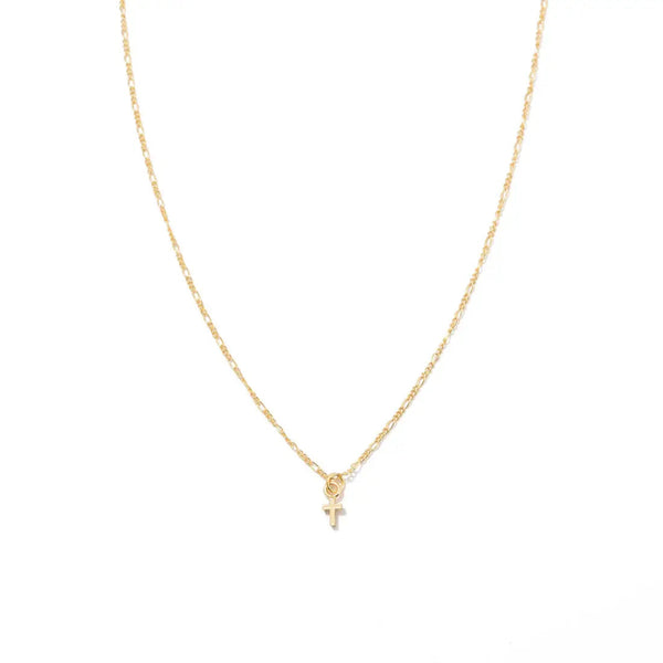 Dainty Cross Pendant Necklace - Gold