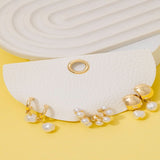 Half Display Pad Stud And Hoop Earrings Set - Gold