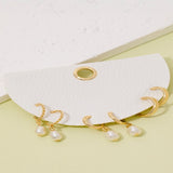 Half Display Pad Stud And Hoop Earrings Set - Gold