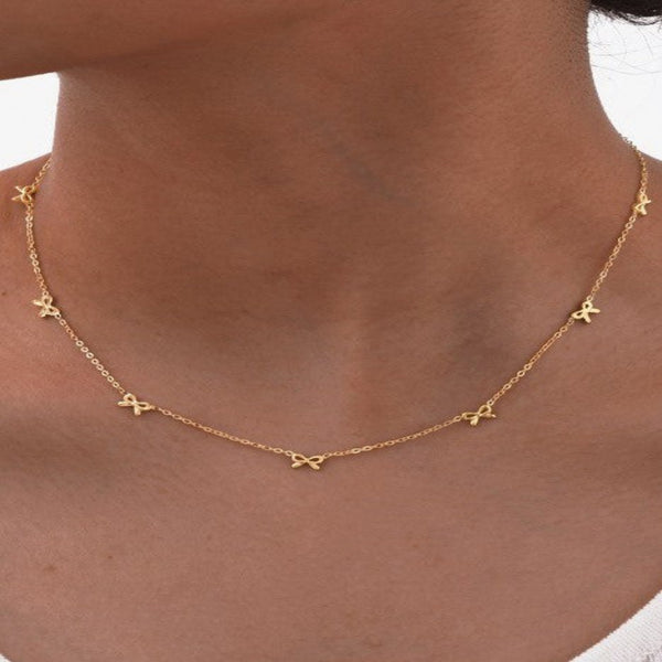 The Perfect Bow Necklace - Gold