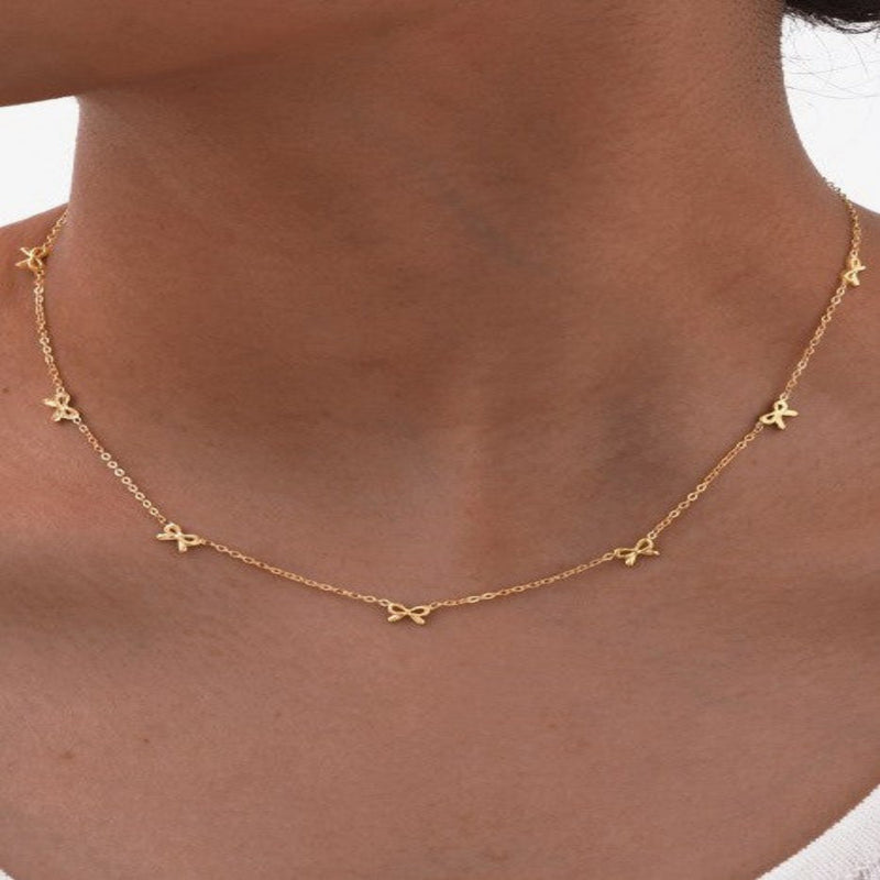 The Perfect Bow Necklace - Gold
