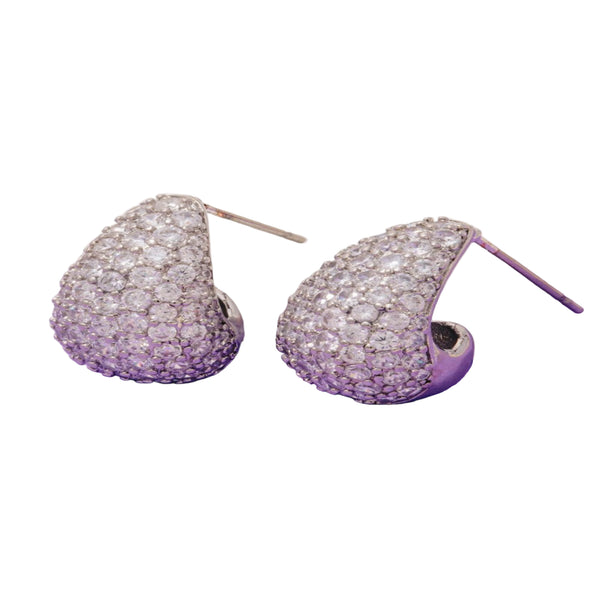 Teardrop Hoop Earrings - Silver