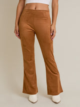 The Sweater Weather Suede Flare Leggings - Tan