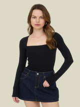 Modern Basic Square Top - Black