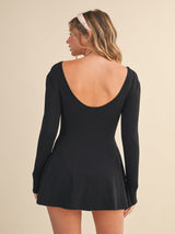 Set On You Long Sleeve Dress - Black
