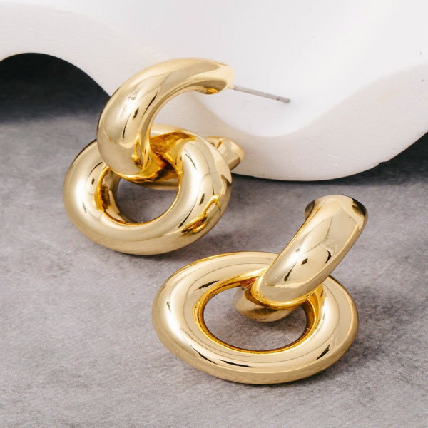 Double Hoop Earrings - Gold