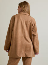 The Pumpkin Spice Suede Oversized Blazer - Camel