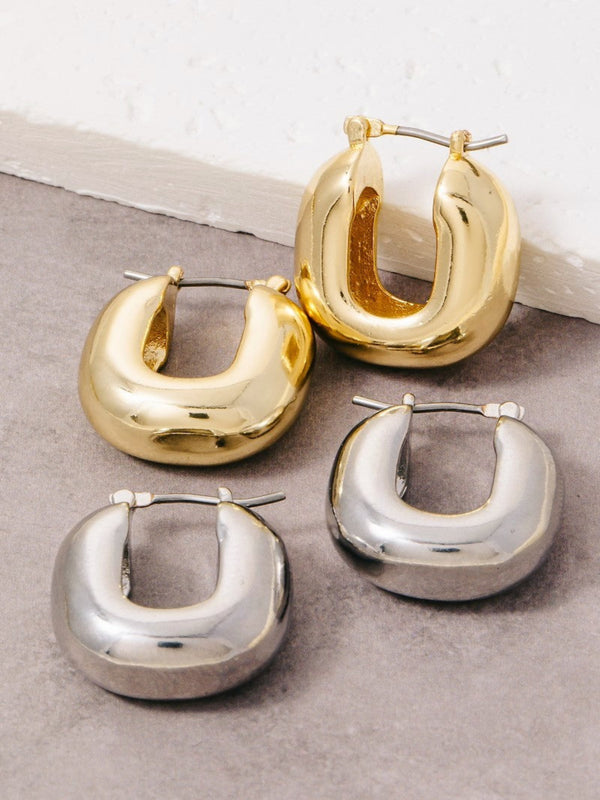 Oval Latch Hoop Earrings
