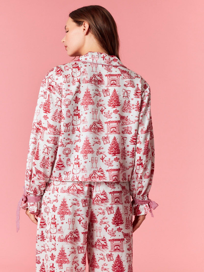 Home For Christmas Satin PJ Set - Red