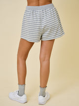 The Terry Lounge Sweat Shorts - Grey Stripe