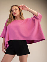 Beach Bonfire Oversized Crop - Pink