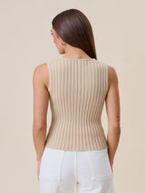 Easy Choice Ribbed Top - Sand