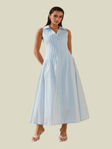 Sweet Sky Pintuck Maxi Dress - Light Blue