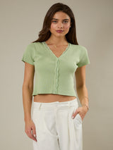 Spring Air Lace Top - Pistachio