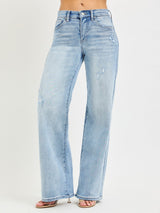 Risen High Rise Wide Leg Jeans - Light