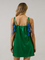 Night Before Satin Mini Dress - Kelly Green