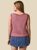 Palma Crochet Top - Red/Cream