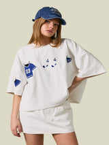 Bleacher Babe Gameday Top - White/Blue