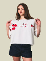 Bleacher Babe Gameday Top - White/Red
