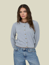 Ocean Mist Striped Cardigan - Blue