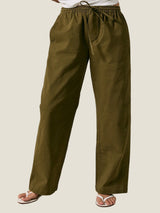 Olive Grove Tie-Waist Pants
