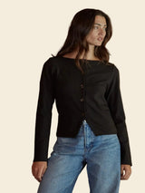 Classic Chic Button Down Top - Black
