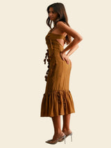 Blooming Beauty Midi Dress - Dijon