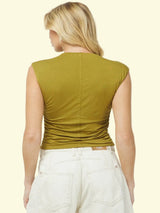 Medina Mock Neck Top - Olive