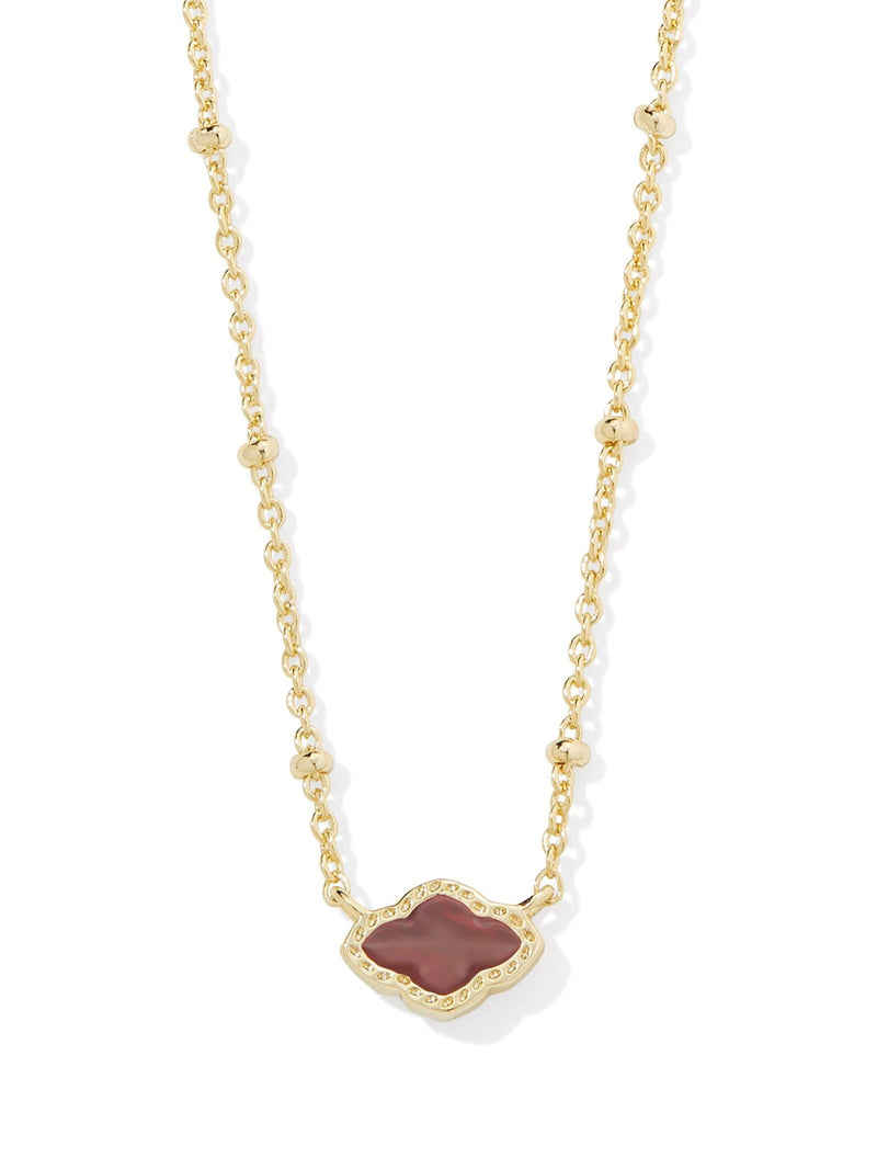 Kendra Scott Mini Abbi Pendant Necklace - Gold Cranberry Illusion