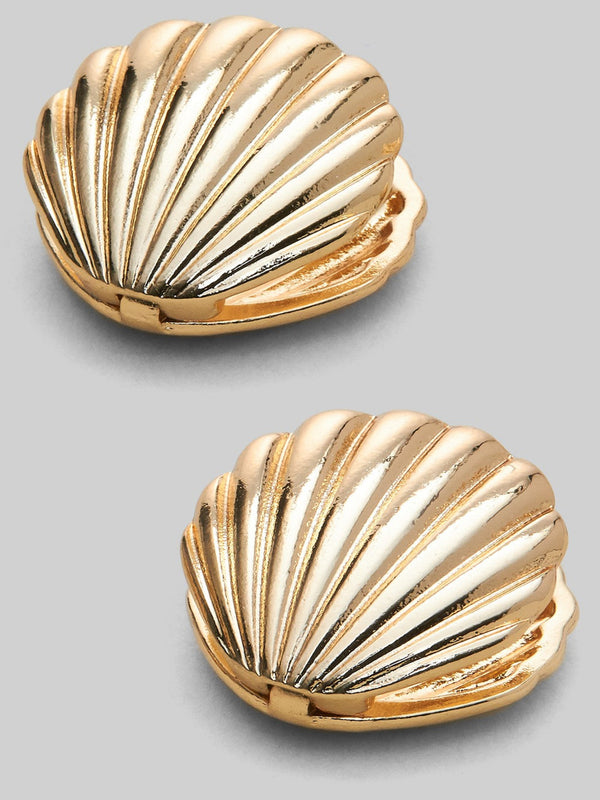 The Seashell Stud Earrings - Gold