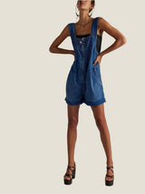 Free People Jude Shortall Romper - Mid Indigo