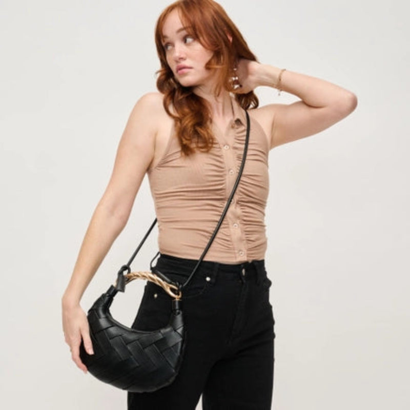 Pamela Woven Crossbody - Black