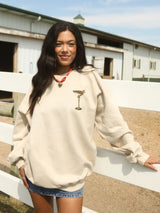 Extra Thankful Martini Sweatshirt - Tan