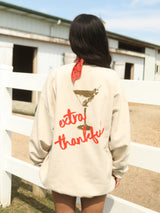 Extra Thankful Martini Sweatshirt - Tan