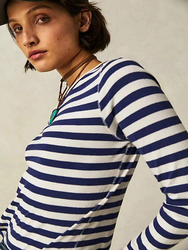 Free People Be My Baby LS Stripe Shirt - Classic Combo