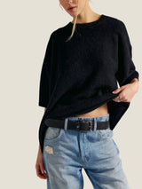 Free People Margot Sweater Tee - Black