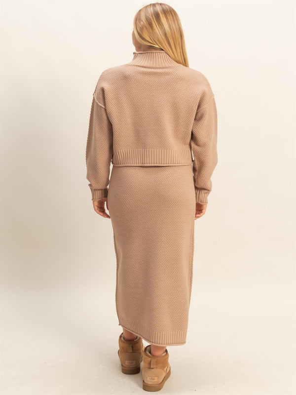 Feast Your Eyes Sweater Set - Dark Taupe