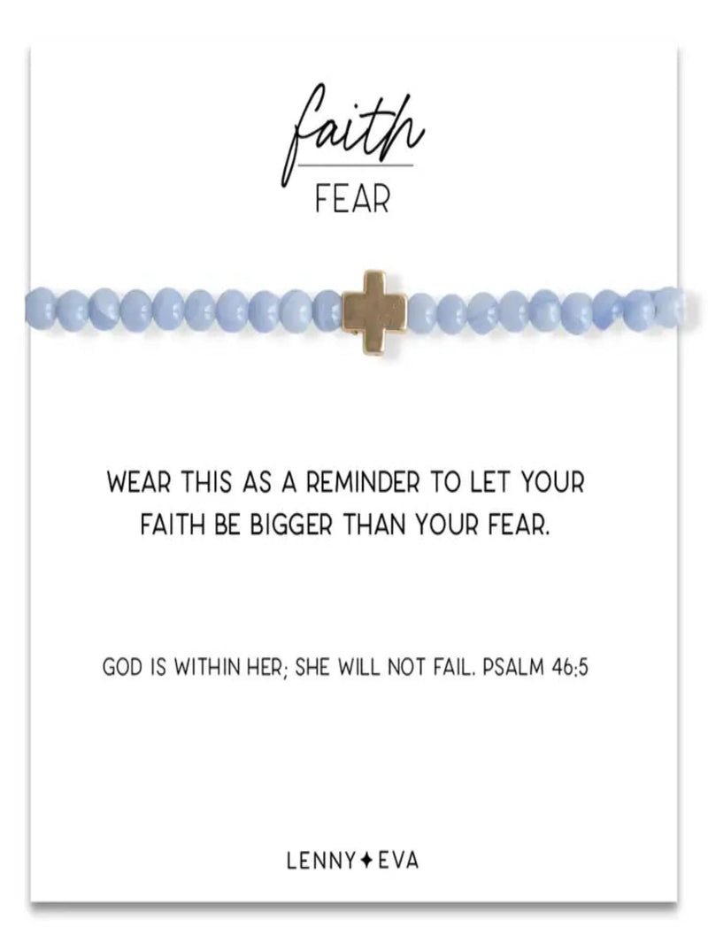 Faith Over Fear Cross Bracelet