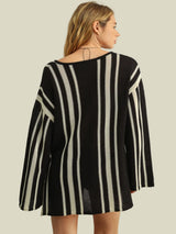 Soho Stroll Striped Tunic - Black