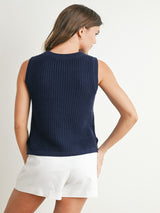 Liberty Lane Sleeveless Sweater - Navy